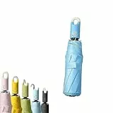 Ombrello Triplo Apribile E Retrattile con Fibbia, Ombrello Pieghevole con Apertura Automatica E Chiusura Automatica per Donna E Uomo, Ombrello da Viaggio Portatile (Blue)