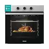Hisense BI61111AX Forno Multifunzione Termoventilato, Cavità XXL 77L, 12 Funzioni, Pulizia Acqua Clean, Classe A, Timer di Fine Cottura, Preriscaldamento Rapido, Funzione Pizza 300 °C, Cottura AirFry