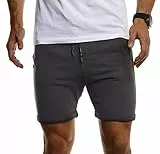 Leif Nelson Pantaloncini Uomo Pantaloni Sportivi Corti per Allenamento e Fitness LN-8316 Antracite Large