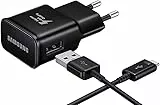 SAMSUNG Caricabatterie Originale EP-TA20EBE, Carica Rapida + Cavo USB Tipo C, per Galaxy S8, S8 Plus, Note 8, Colore: Nero