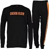 Calvin Klein Set Pigiama in Maglia (Pantaloni con Risvolto), Pvhblack/W/Pvhblack, 12-14 Anni Bambini e Ragazzi