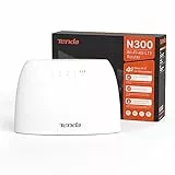 Tenda 4G03 Router 4G LTE fino a 150 Mbps/Wireless fino a 300Mbps, Monitoraggio del Traffico Dati, Porta LAN / WAN, con Slot per Scheda SIM, Nessuna Configurazione