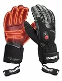 INBIKE Guanti Moto Riscaldati in Pelle Invernali Guanti Sci Ciclismo Antivento Impermeabile con Batteria Ricaricabile Guanti Artritici per Attività all’Aria Aperta
