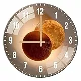 ALEENFOON Orologio da Parete in Vetro Decorato Quarzo Silenzioso Cucina Particolari Moderni 30 cm, Sottile Quarzo da Parete Interno Orologio (Luna)