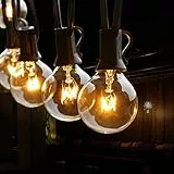 Catena Luminosa Esterno, TOGAVE Luci Stringa Esterno 25 + 4 Lampade di Ricambio G40 Luci IP44 Impermeabile Luci Esterne Catena per Giardino, Alberi, Terrazza, Natale, Matrimoni, Feste - Bianco Caldo