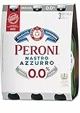 Peroni Nastro Azzurro 0.0 Birra Analcolica Premium Lager, Pack con 3 birre in bottiglia da 33cl, Gusto Secco e Rinfrescante, Zero Alcol