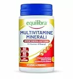 Equilibra Integratori Alimentari, Multivitamine e Minerali, a base di 12 Vitamine e 6 Minerali con Luteina, Indicato per Diete Povere di Minerali e Vitamine o Aumentato Fabbisogno, 60 Compresse