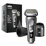 Braun Series 9 Pro, Rasoio Elettrico Barba, Rifinitore di precisione, Custodia da Viaggio in tessuto, Con Stazione SmartCare, Idea Regalo, 9465cc Cromato