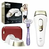 Braun Silk-expert Pro 5 Epilatore Luce Pulsata, Alternativa al Laser, Ideale per Zone Sensibili, Viso, Bikini e Ascelle, 3 Accessori, Rasoio, Custodia Viaggio, Idea Regalo, PL5267 Bianco e Oro