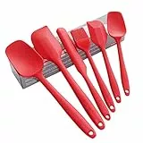 Set di spatole in silicone, utensili per cucinare e miscelare e pentole antiaderenti, senza BPA, lavabili in lavastoviglie (rosso)