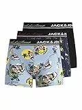 JACK & JONES Jacryder Skull Trunks 3 Pack, Boxer, Cashmere Blue, L