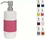 MSV Ceramica -Moorea-Dispenser per Sapone Liquido, Colore: Rosa