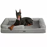 FEANDREA Cuccia per Cani Ortopedica, Letto Divano per Animali, Imbottitura Morbida, Bordi Rialzati, Copertura Sfoderabile e Lavabile, XL (120 x 85 x 25 cm), Fondo Antiscivolo
