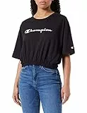 Champion Legacy American Classics Logo Crop Boxy S/S T-shirt, Nero, L Donna
