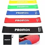 PROIRON Bande Elastiche Fitness con Griglia Antiscivolo, Elastici Palestra Fitness, Fasce Elastiche per Yoga, Pilates, Squats, Stretching, Allenamento di Forza [Set di 5]