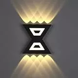 ENCOFT 16W Applique Esterno Interno LED Moderno, Lampada da Parete Muro Esterno Impermeabile IP65, Applique da Parete in Alluminio Bianco Caldo 3000K, per Giardino Balcone Scale Nero