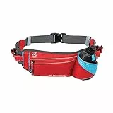 Kurgo Cintura da Corsa per Cani a Mani Libere e con Guinzaglio, Cintura da Passeggio per Cani, Catarifrangente, Regolabile, con Borraccia, per Escursioni e Corsa, Cintura da Corsa su Sentiero