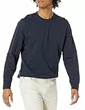Amazon Essentials Felpa Girocollo Leggera in Spugna Francese a Maniche Lunghe Uomo, Blu Marino Scuro, L