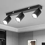 TaFiCo Faretto Led Interno da Soffitto Nero - GU10 Lampada Faretti da Soffitto Orientabili Moderna Plafoniera LED Faretti 3 Luce, Faretti da Parete per Soggiorno Camera Cucina Senza Lampadina