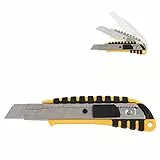 D.RECT 2048 2048-5 Pezzi Cutter con Guida in Metallo 18mm | Impugnatura in Gomma | Taglierino Professionale, Ricambio, Lame da Spezzare, 5