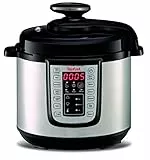 Tefal Fast & Delicious - Pentola a pressione elettrica 1200 W, 25 programmi automatici, modalità manuale, con ricettario incluso, cestello di cottura a vapore, capacità 6 litri