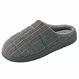 JOMIX Pantofole Uomo Invernali Chiuse Ciabatte Uomo Invernali Casa Calde e Comode MU3436 MU6054 (A Grigio, 45)