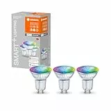LEDVANCE Smart+ LED Lampada con Riflettore con Tecnologia WiFi, Base Gu10, Colore Della Luce Variabile, 2700-6500K,RGBW, Dimmerabile, Sostituisce le Lampade con Riflettore da 32 W, Confezione da 3