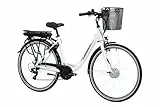 F.lli Schiano E- Moon, Bicicletta elettrica Unisex Adulto, Bianco, 28 Pollici
