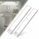 Luce Armadio 38LED con Sensore Movimento, Ricaricabile Barra Led Luce Sottopensile Cucina Senza Fili, 23cm 3 Modalità Dimmerabile Luci Lampada Camera da Letto Notturna con Striscia Magnetica Adesiva