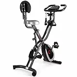 Ultrasport F-Bike 400BS Crosstrainer con schienale, sistema di bande di tensione, bracci e gambe di allenamento, display LC e app, pieghevole, ideale per senior e junior, grigio scuro/nero