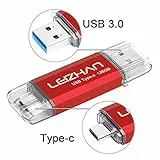 leizhan Chiavetta USB Tipo C 128GB,Flash Drive USB 3.0 OTG Memory Stick per Telefono Huawei Samsung Android Tablet Mac PC-Rosso
