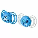 NEOBABY Succhietto Light con Tettina Anatomica in Silicone Medio 6 Mesi+ 2 Pezzi, Blu