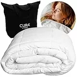 CURA Pearl Classic Coperta ponderata 135x200 7kg - Coperta Antistress - Coperta pesante per un sonno profondo e un riposo migliore - Coperta cotone ponderata 100% - Weighted blanket