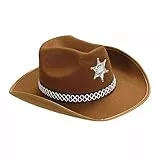 Widmann - Cappello da sceriffo per bambini, cowboy, cowgirl, Wild West, cappello, copricapo, accessorio
