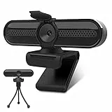 VIZOLINK Webcam 2K con Microfono per PC, Webcam USB Full HD per Videoconferenze, Studio, Conferenze, Registrazione, Giochi, Plug and Play, con Copertura per la Privacy e Treppiede