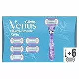 Gillette Venus Swirl, 7 Lamette di Ricambio (da 3 Lame) per Rasoio Donna e 1 Manico, per una Rasatura Morbida, Idratante e Delicata, con Flexiball per Adattarsi alle Curve