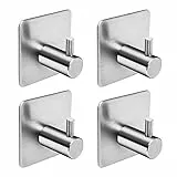 Ganci Adesivi Ganci Portasciugamani in Acciaio Inox Gancio Appendiabiti Autoadesivo, Gancio per Cucina e Bagno Set di Ganci Antitraccia Rimovibili Impermeabili Senza Tracce per Bagno Cucina Porta