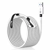 XZXWZX Cavo di collegamento 5M compatibile con accessori Meta/Oculus Quest 3,Quest 2/PICO 4 e PC/Steam VR, cavo USB 3.0 a USB C a ricarica rapida, trasferimento dati PC ad alta velocità, Bianco