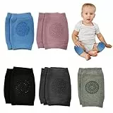 RZMZBY 5 Paia Ginocchiere per Gattonare Neonato,Ginocchiere Per Gattonare,Ausilio Per Gattonare Antiscivolo Per Neonati,per Bambini 0-24 Mesi