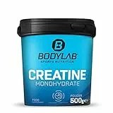 Bodylab24 Creatine Powder 500g, pura creatina monoidrato in polvere, creatina ad alto dosaggio per maggiore energia e forza