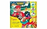 JOVI - JOVITECH Crazy Cars Racing Kit, CREA la tua auto da plastilina, 330 g di plastilina, 3 modellatori, batteria e ruote (JT101)