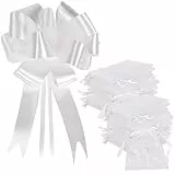 100 Fiocchi Coccarde Bianchi Matrimonio +100 Sacchetti in Organza Bianche Auto Fiocchi Macchina Matrimonio Coccarda Auto Fiocco Sposi Addobbi Decorazioni Ciocche Idee Originali Autotiranti Nastro