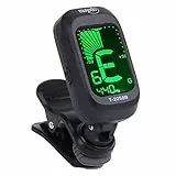 Clip per accordatore per chitarra, accordatore cromatico con ampio display LCD a colori, per chitarra, basso, violino, ukulele C, ukulele D (VI-901)