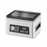 CASO VacuChef 50 - Aspirapolvere a camera in acciaio inox, 70 l/min, 4 camere, doppia saldatura (2 mm), funzione marinatura, con 30 sacchetti per sigillo, guarnizione di ricambio e tubo sottovuoto,