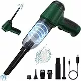icyant Aspirabriciole Senza Fili, 9000Pa Aspirapolvere Portatile 3 in 1 Aspirabriciole Potente 120W 4000mAh Rechargeable Mini Aspirapolvere Mano per Computer Tastiera Auto Ufficio Domestici(verde)