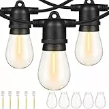 ZOTOYI Catena Luminosa Esterna LED, 45M con 45+5 Lampadine in Plastica S14, Impermeabile IP65, Luce Vintage per Esterni e Interni, Partito, Giardino, Feste, Terrazza, Gazebo e Matrimoni