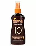 Bilboa Carrot Plus, Olio Solare Spray SPF 10, Olio Abbronzante Corpo, Formula con Betacarotene per una Abbronzatura Intensa e Duratura, Resistente all'Acqua, Dermatologicamente Testato - 200 ml