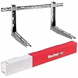 Fischer Staffe per Climatizzatore Unità Esterna KLIMA INOX, Lunghezza Braccio 450 mm, Mensole e Viti in Acciaio Inox, Include Sistema di Fissaggio Fischer SX e Piedini Antivibranti