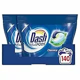 Dash Pods Detersivo Lavatrice In Capsule, 140 Lavaggi (2x70), Classico, Maxi Formato, Rimuove le Macchie, Brillantezza Per Tutti I Capi, Efficace Anche a Bassa Temperatura
