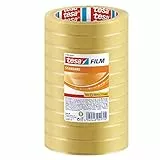 Tesafilm Standard - Nastro Adesivo Trasparente Multiuso per la Casa, L'Ufficio e la Scuola, 66 m x 15 mm - Confezione da 10 Rotoli